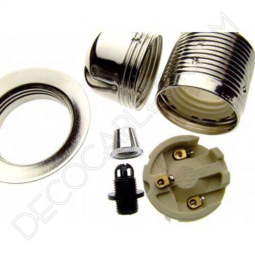 Portalámparas para pantallas metálico en bronce