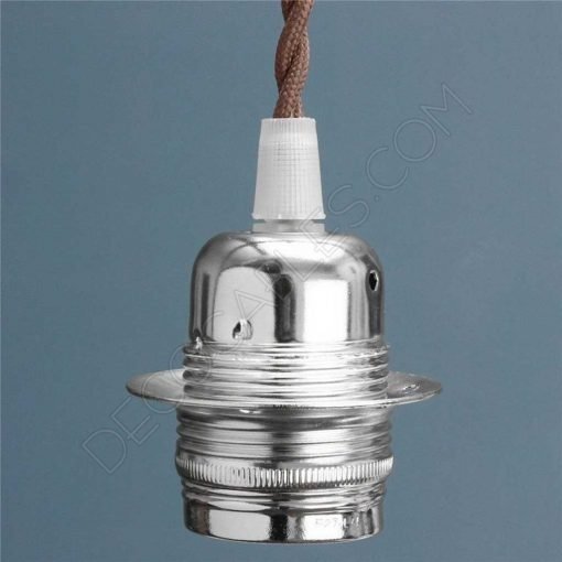 Portalámparas para pantallas metálico en cromado