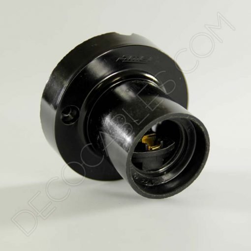 Portalámparas zócalo negro de baquelita