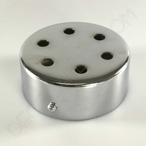 Soporte de techo para lámpara ancho 5, 6 y 8 orificios (cromo) 3 Soporte florón de techo para lámpara cromado 6 salidas