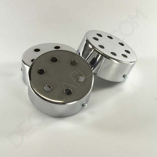 Soporte florón de techo para lámpara cromado grande