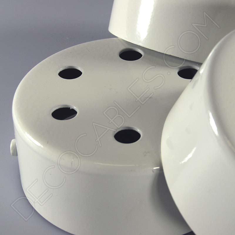 Soporte florón de techo para lámpara blanco de 5 salidas Soporte florón de techo para lámpara blanco de 5 salidas