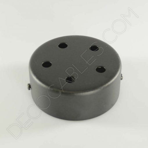 Soporte florón de techo para lámpara negro de 5 salidas