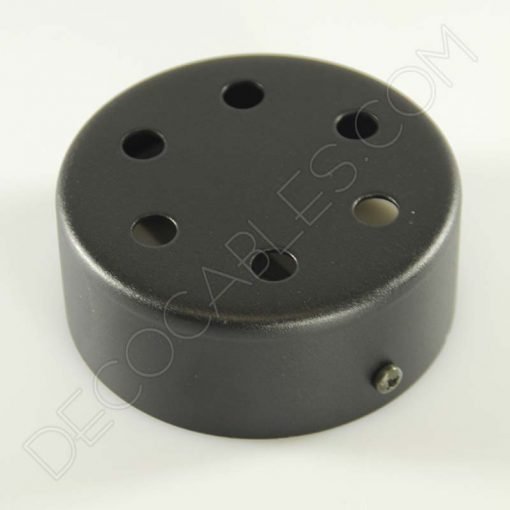 Lámpara araña de 6 brazos (negra) 2 Soporte florón de techo para lámpara negro de 6 salidas