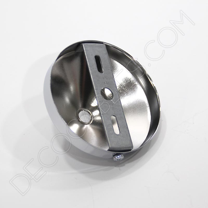 Soporte florón de techo cónico para lámpara de 1 salida cromado Soporte florón de techo cónico para lámpara de 1 salida cromado