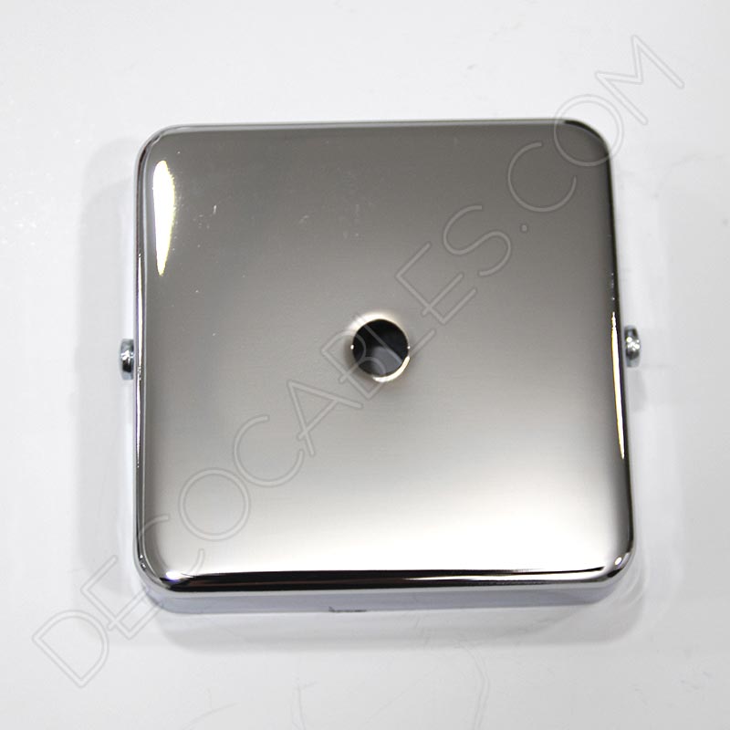 Soporte florón de techo cuadrado para lámpara de 1 salida cromado Soporte florón de techo cuadrado para lámpara de 1 salida cromado