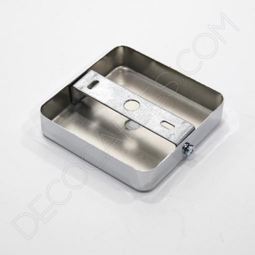 Soporte de techo para lámpara cuadrado 1 orificio (cromo) 2 Soporte florón de techo cuadrado para lámpara de 1 salida cromado