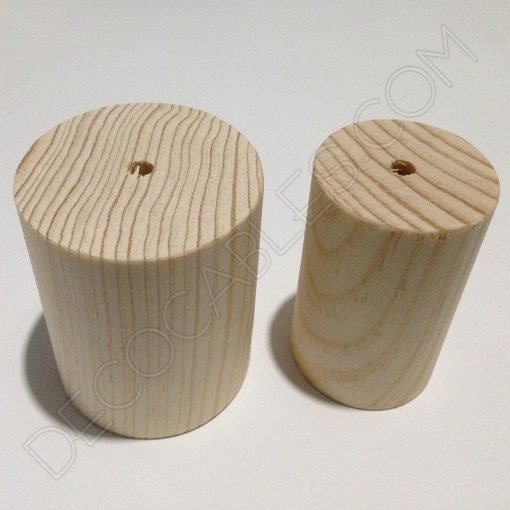 Cubre portalamparas exterior en madera decorativo modelo cilindro