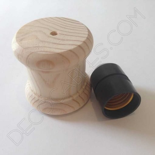 cubre portalámparas de madera modelo columna