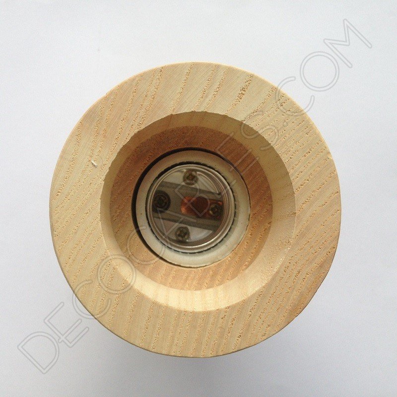 Cubre portalamparas exterior en madera decorativo modelo foco Cubre portalamparas exterior en madera decorativo modelo foco