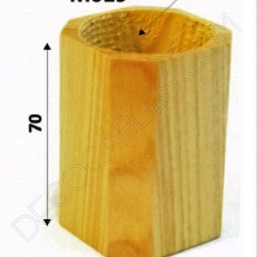 Cubre portalámparas madera cuadrado biselado 4 Cubre portalamparas exterior en madera decorativo modelo biselado