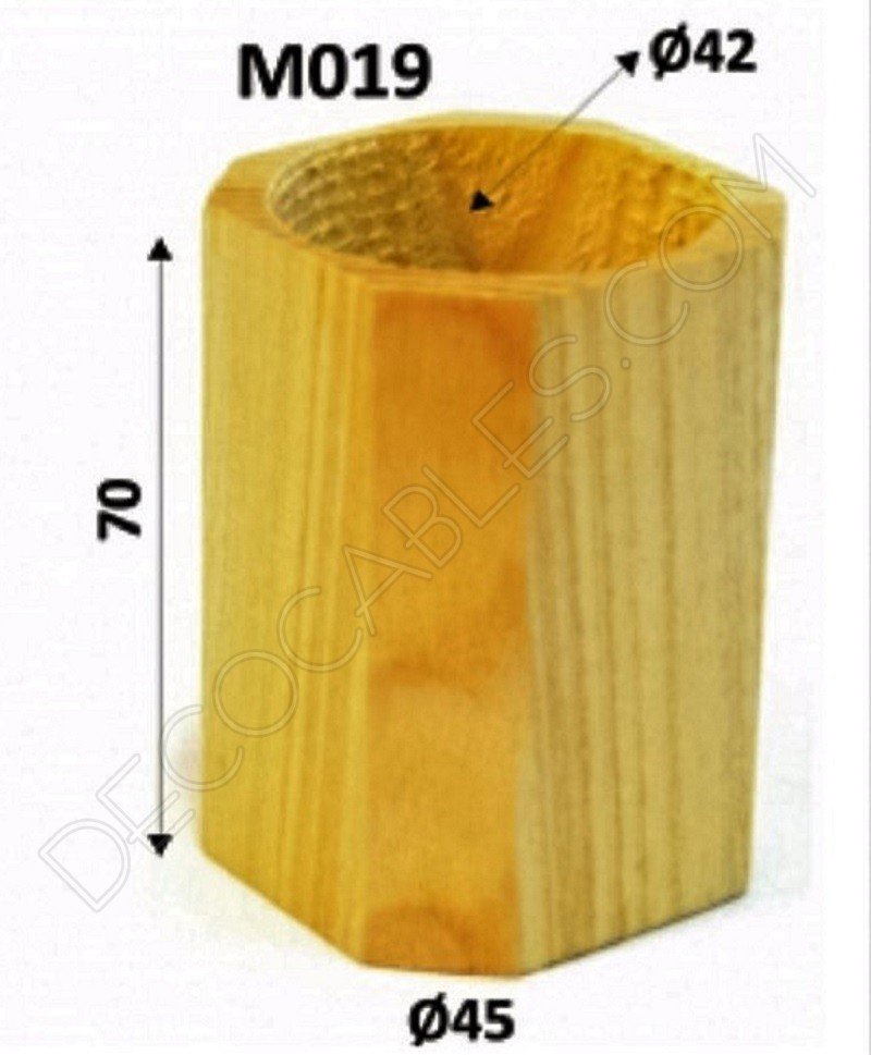 Cubre portalamparas exterior en madera decorativo modelo biselado Cubre portalamparas exterior en madera decorativo modelo biselado