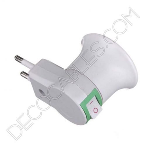 Portalámparas con clavija enchufe e interruptor