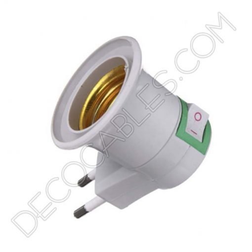 Portalámparas con clavija enchufe e interruptor