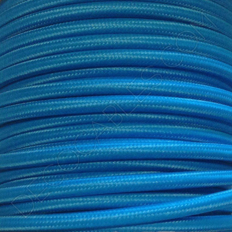 Cable eléctrico redondo de tela de color azul celeste Cable eléctrico redondo de tela de color azul celeste
