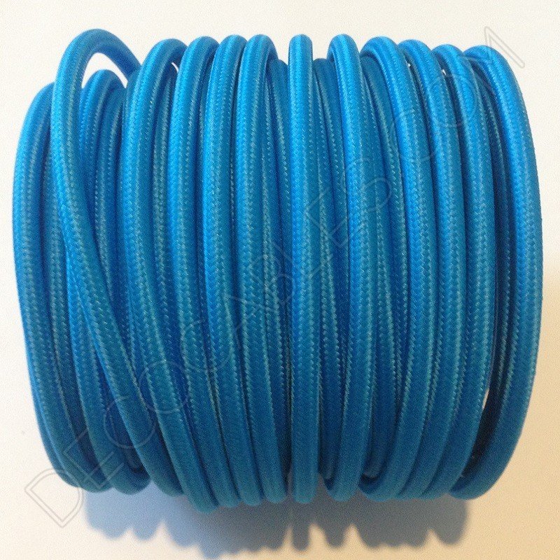 Cable eléctrico redondo de tela de color azul celeste Cable eléctrico redondo de tela de color azul celeste