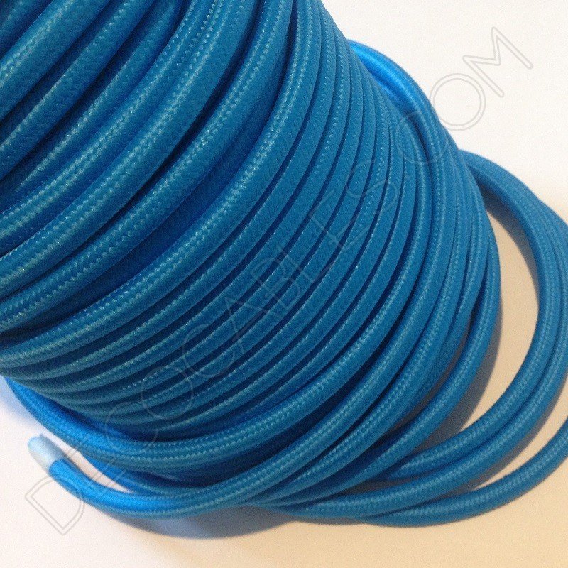Cable eléctrico redondo de tela de color azul celeste Cable eléctrico redondo de tela de color azul celeste