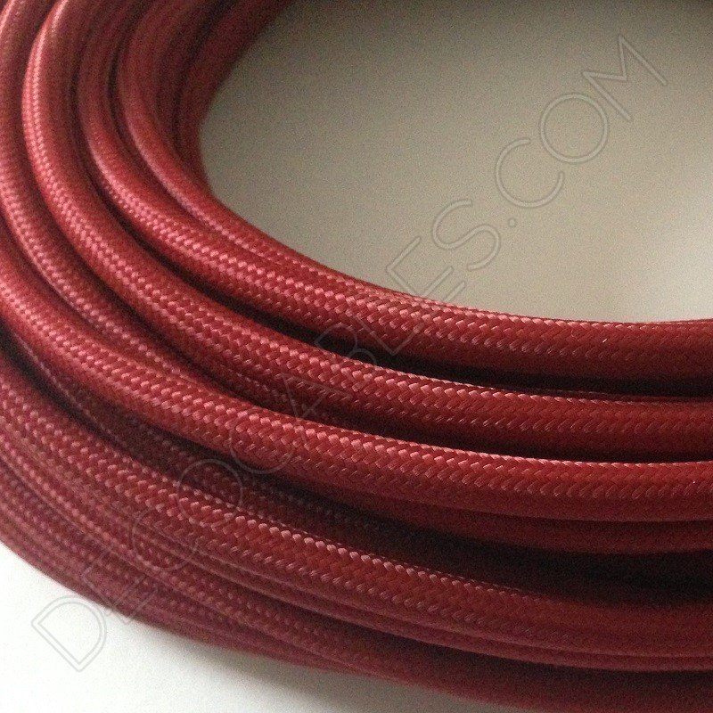 Cable eléctrico redondo de tela de color granate Cable eléctrico redondo de tela de color granate