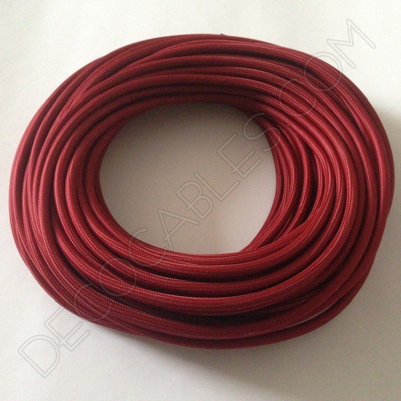 Cable eléctrico redondo de tela de color granate Cable eléctrico redondo de tela de color granate