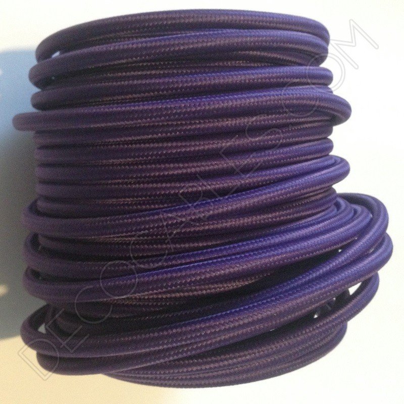Cable eléctrico redondo de tela de color morado Cable eléctrico redondo de tela de color morado
