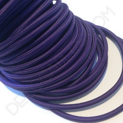 Cable textil eléctrico (Morado) 2 Cable eléctrico redondo de tela de color morado