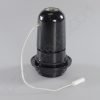 Portalámparas para pantallas con cordón interruptor 7 Portalámparas negro de baquelita para pantallas con cordón interruptor