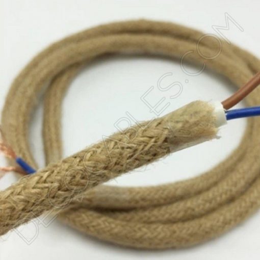 Cable de cuerda redondo 2x0,75mm² 3 Cable eléctrico redondo de cuerda de cáñamo