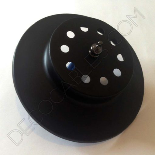 Soporte florón de techo para lámpara negro de 10 salidas