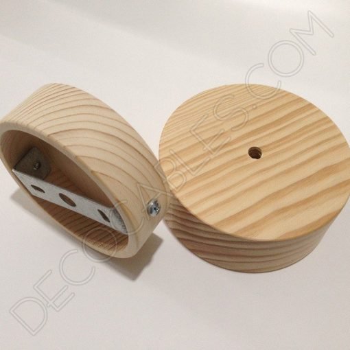 Florón de madera para lámpara 1 orificio (pequeño) 4 Soporte florón de techo para lámpara de madera