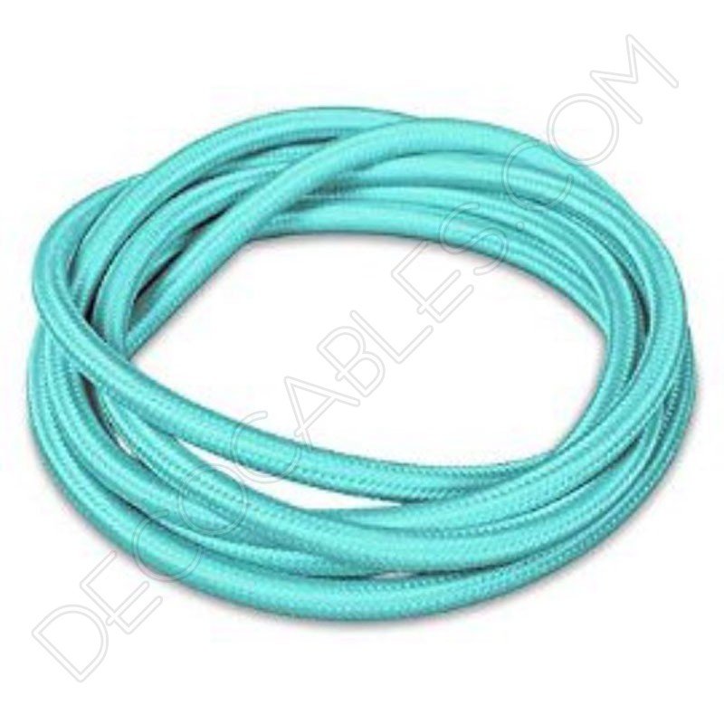 Cable eléctrico redondo de tela de color azul turquesa Cable eléctrico redondo de tela de color azul turquesa