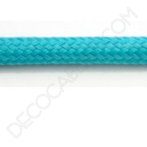 Cable textil eléctrico (Turquesa) 4 Cable eléctrico redondo de tela de color azul turquesa