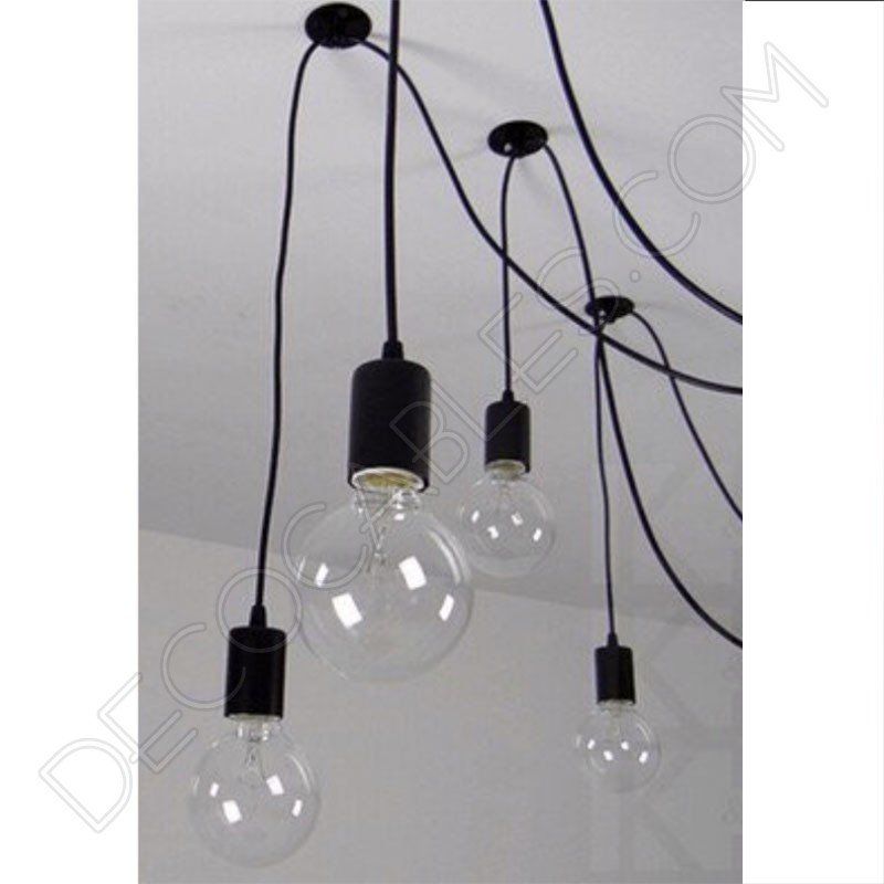 Lámpara araña de techo de color negra de 4 brazos Lámpara araña de techo de color negra de 4 brazos