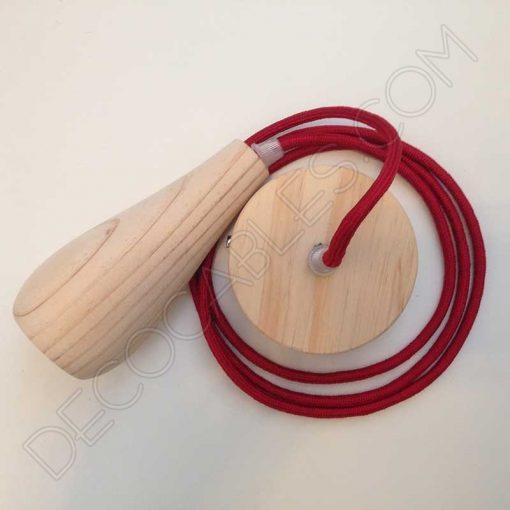 Lámpara Colgante Madera modelo Botella 6 Lámpara colgante en madera con cable textil modelo botella