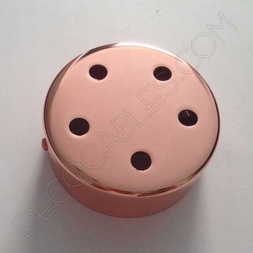 Soporte florón de techo para lámpara cobre de 5 salidas