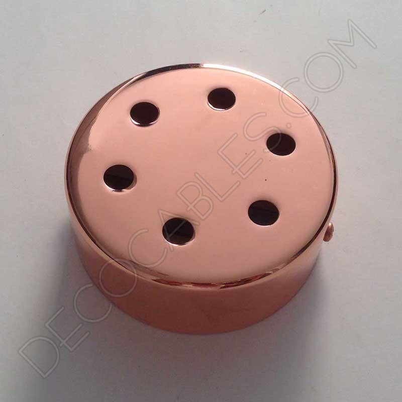 Soporte florón de techo para lámpara cobre de 6 salidas Soporte florón de techo para lámpara cobre de 6 salidas