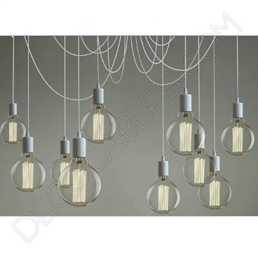 Lámpara araña de 10 brazos (Blanca) 3 Lámpara araña de techo de color blanca de 10 brazos