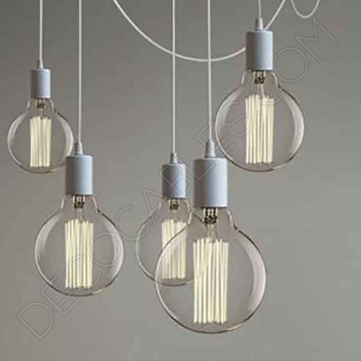 Lámpara araña de techo de color blanca de 10 brazos