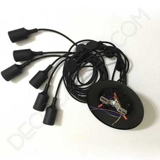 Lámpara araña de silicona color negro