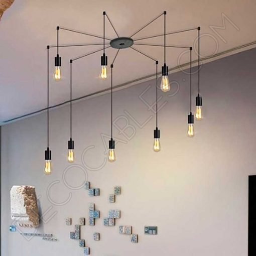 Gancho de techo y pared para cables en color negro