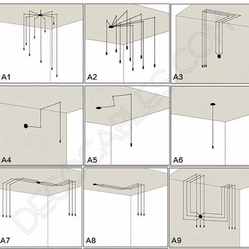 Gancho de techo y pared para cables en color negro
