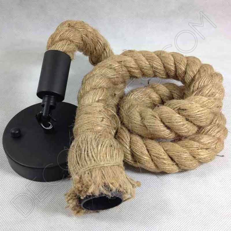 Lámpara colgante de cuerda de soga Lámpara colgante de cuerda de soga