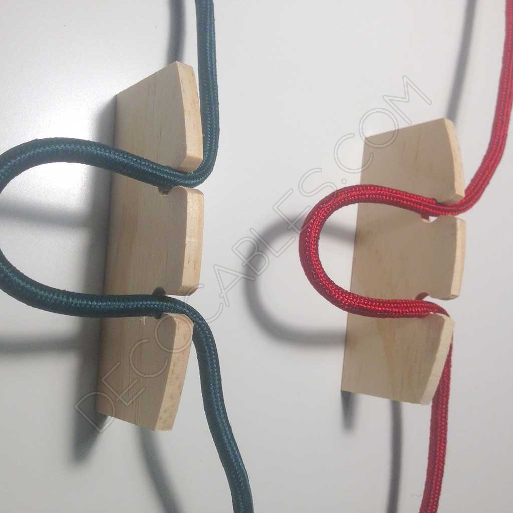 Regulador de altura para cable de lámparas en madera Regulador de altura para cable de lámparas en madera