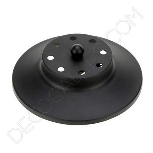 Soporte metálico de techo para lámparas en color negro de ocho orificios