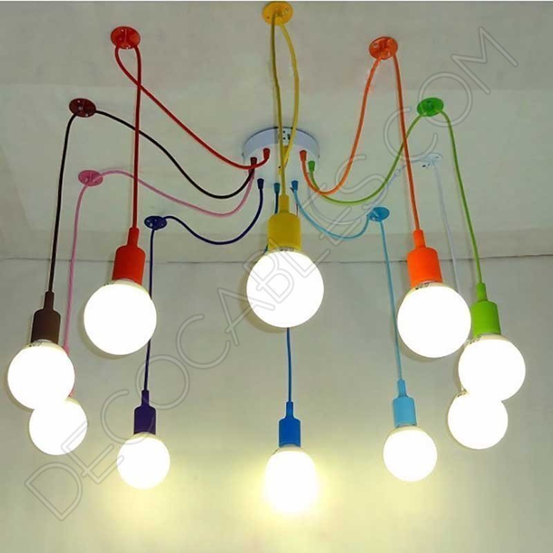Lámpara araña de silicona multicolor Lámpara araña de silicona multicolor