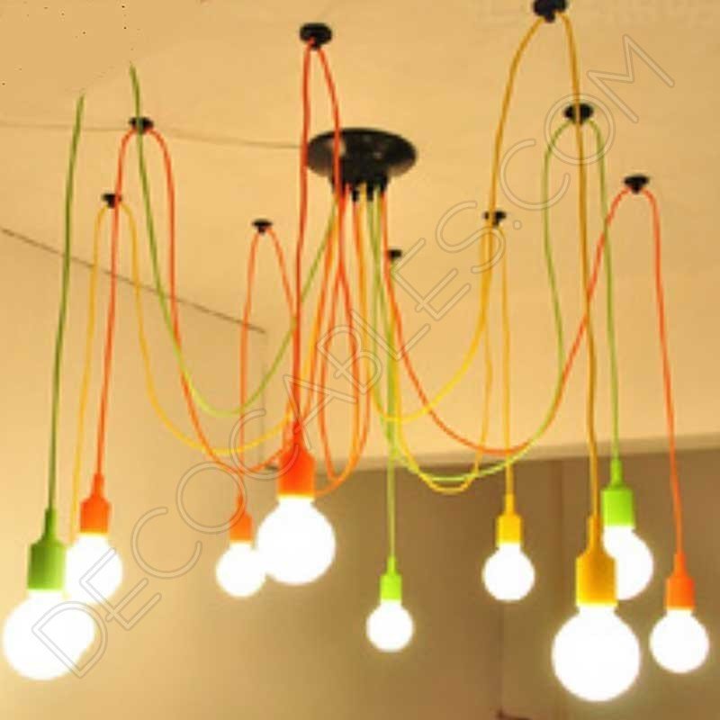 Lámpara araña de silicona multicolor Lámpara araña de silicona multicolor