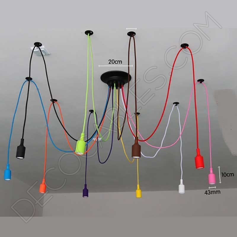 Lámpara araña de silicona multicolor Lámpara araña de silicona multicolor