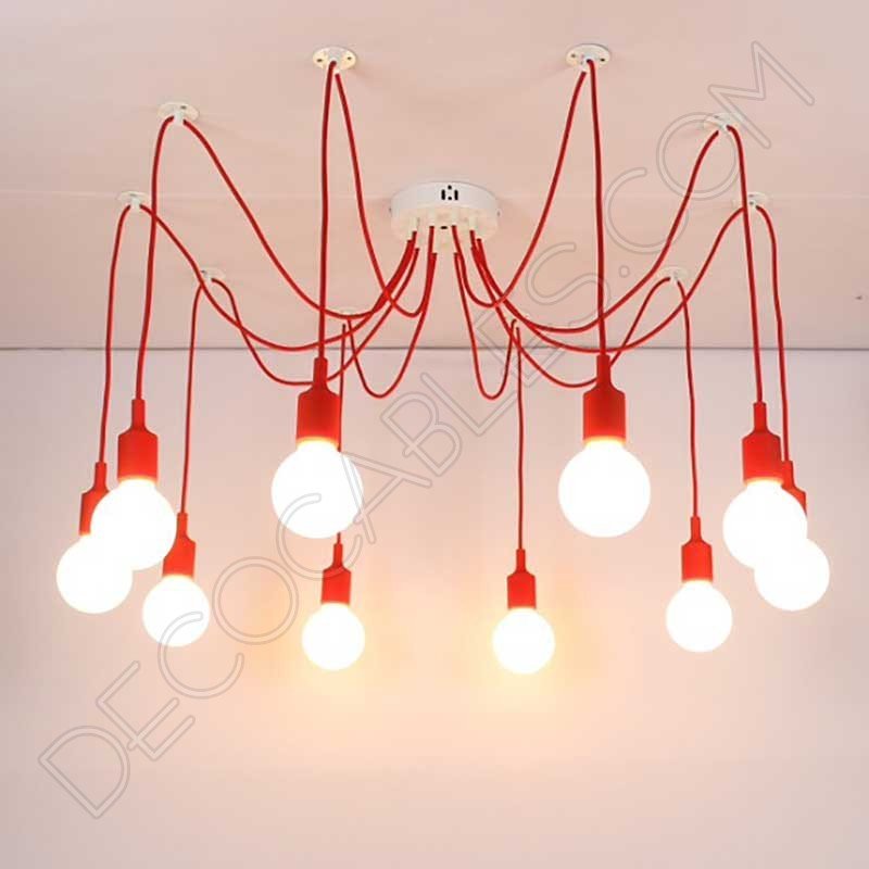 Lámpara araña de silicona roja Lámpara araña de silicona roja