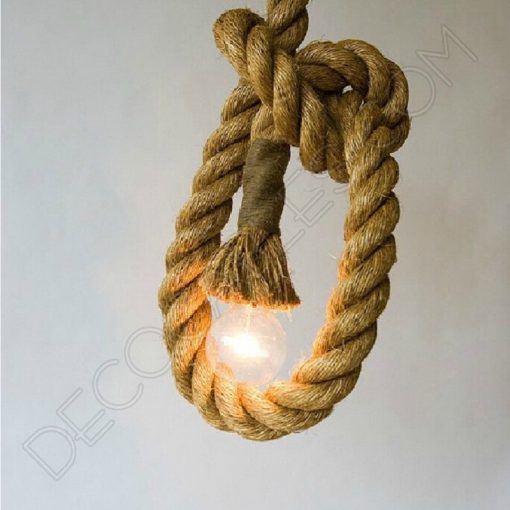 Lámpara colgante de cuerda de soga