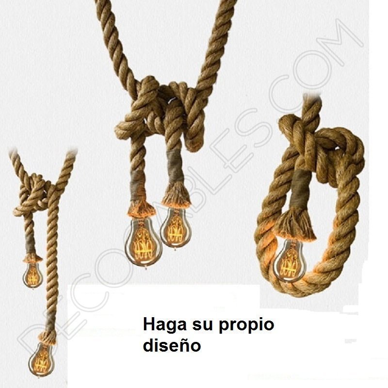 Lámpara colgante de cuerda de soga Lámpara colgante de cuerda de soga