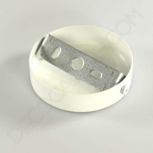 Soporte metálico para lámpara 1 orificio (diámetro 8 cm) 21 Soporte florón de techo para lámpara de 1 salida color blanco